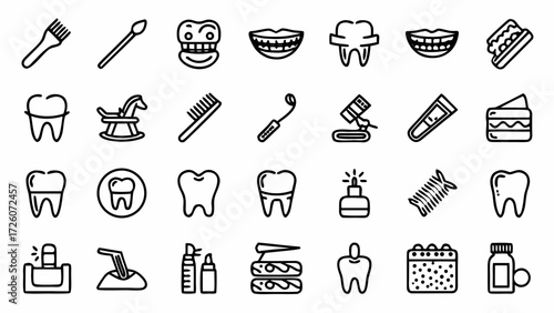 Dental care oral hygiene teeth toothbrush mouthwash dentist tooth healthy treatment creatd and generated with generative ai on transparent background