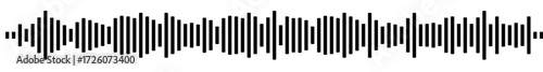 A digital representation of a sound wave, showing amplitude variations as a black waveform on a white background.