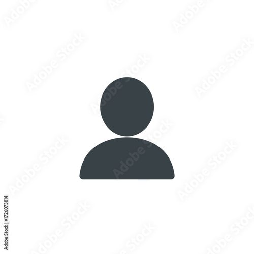 Graphic of a person a circle atop a dome shape symbolizing head  shoulders Dark gray fill on a white background