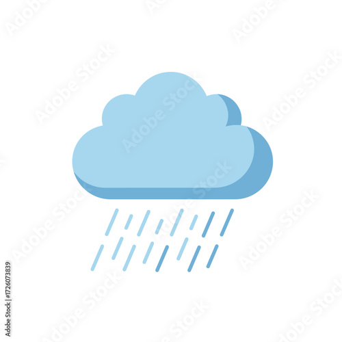 Light blue cloud with downward slanting rain lines