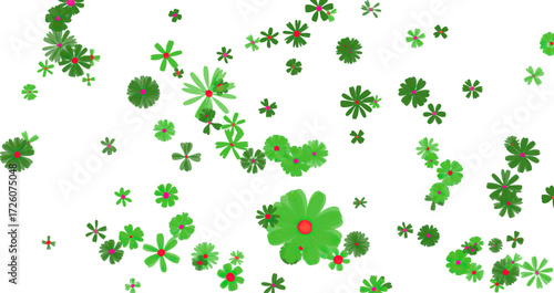 Vibrant Colorful Flower Burst Pattern On Transparent Background