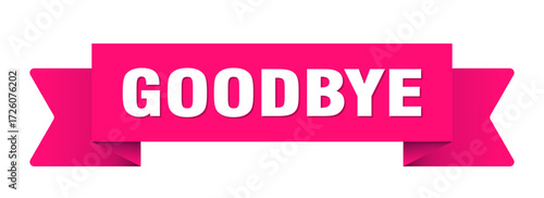goodbye ribbon isolated on transparent background. goodbye ribbon