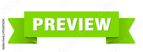 preview ribbon isolated on transparent background. preview ribbon