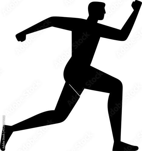 A runner is running on the track.