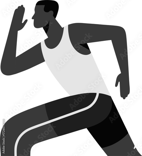 A runner is running on the track.
