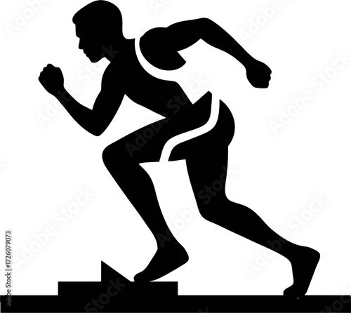 A runner is running on the track.