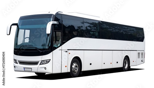 White bus isolated on white background