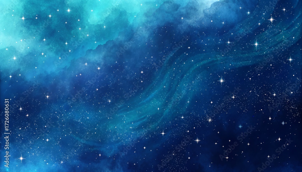 Obraz premium Watercolor space background with stars and nebula, perfect for dreamy designs