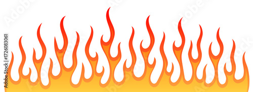 Flaming design element with vibrant colors and dynamic shapes