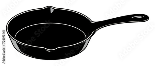 Cast Iron Skillet Vector Illustration