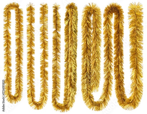 Golden Festive Fringe Garlands for Holiday Decor