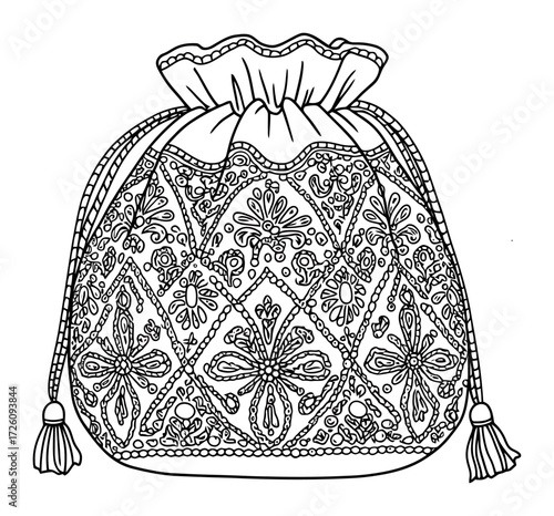 Intricate Beadwork Reticule Vector Illustration