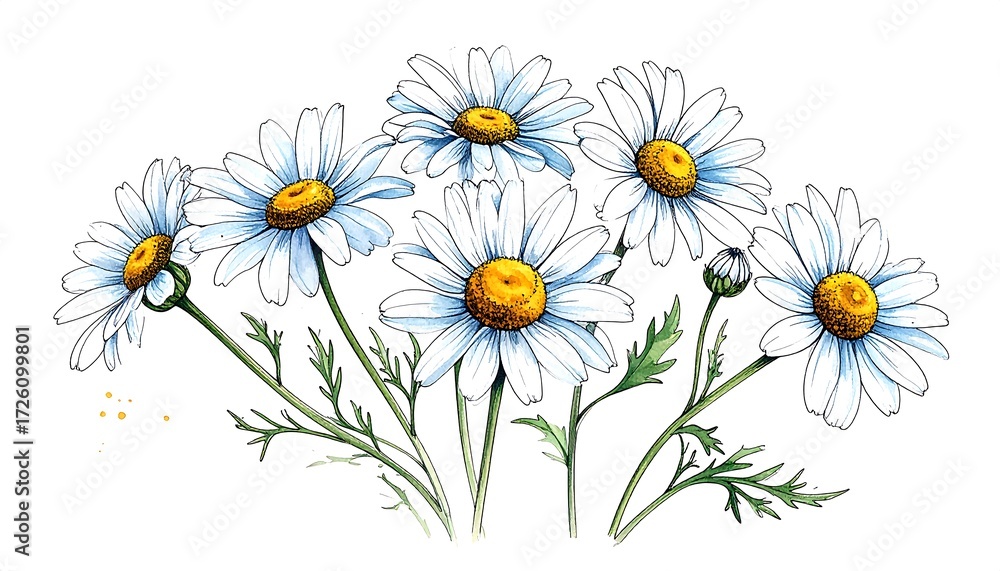 Fototapeta premium White daisies in a bouquet
