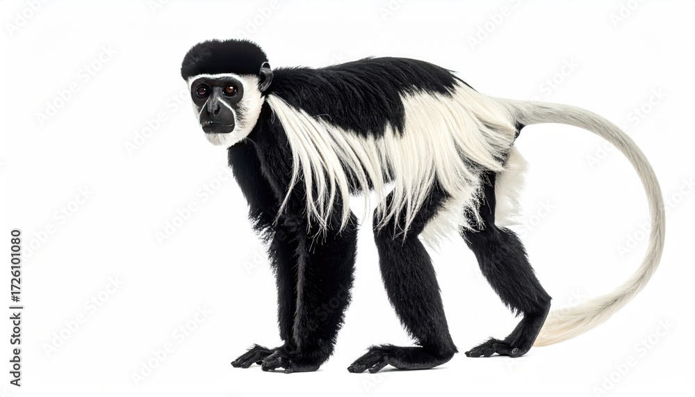 Fototapeta premium colobus monkey isolated on white background