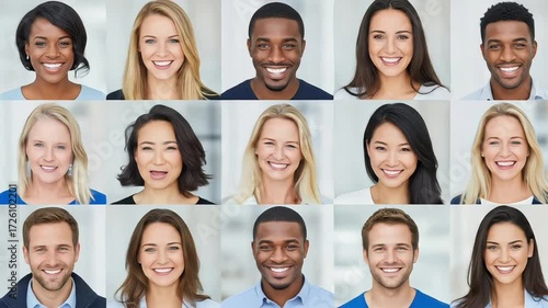 A vibrant collage of smiling faces showcasing diversity and positivity.
