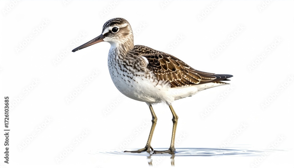 Obraz premium spoon-billed sandpiper bird on white background