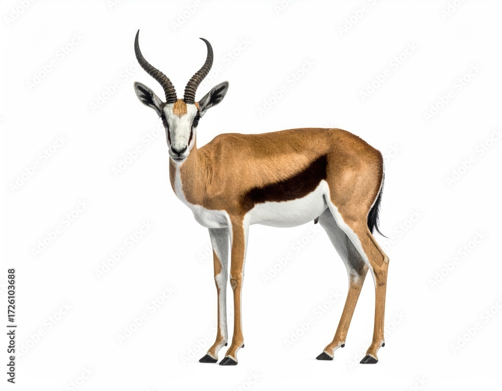 Fototapeta premium springbok isolated on white background