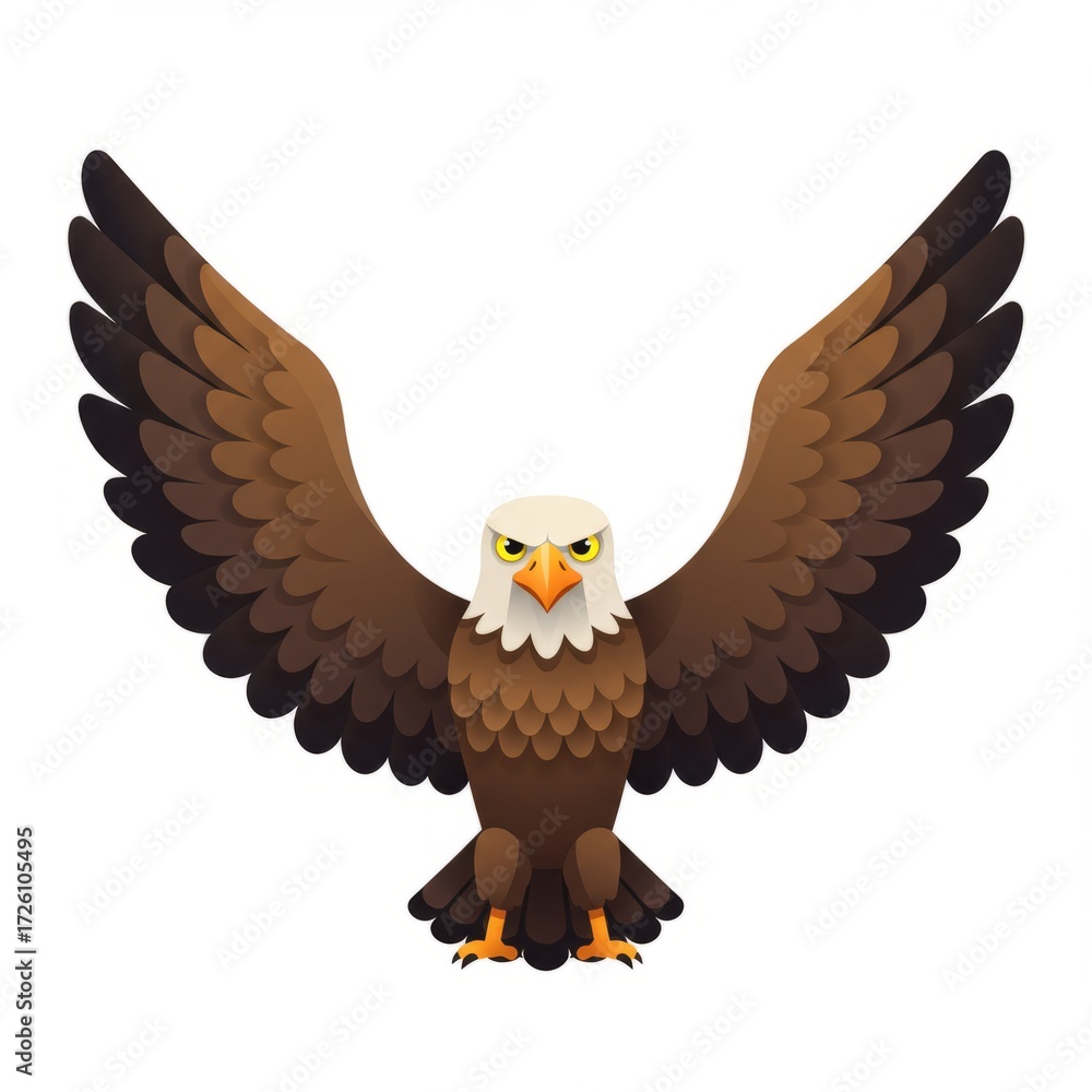 Obraz premium Eagle mascot illustration with strong and bold style. Powerful bird of prey symbol isolated on white background. Perfect for sports team logo, branding, and animal character design.