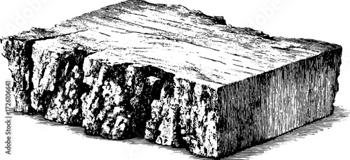 Rustic butcher block in vintage engraving style for culinary and kitchen design