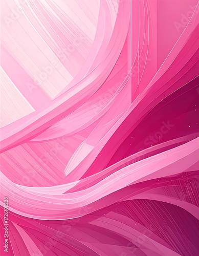 Abstract pink and white flowing lines, creating a dynamic, almost three-dimensional effect