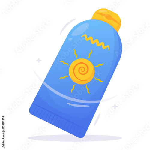 Sunscreen Cream Bottle Vector Object