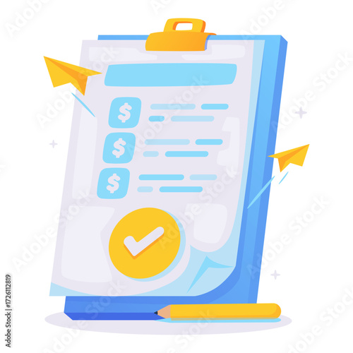 Travel Budget Checklist Vector Object
