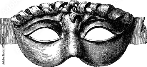 Stylized african mask design engraving for cultural art projects