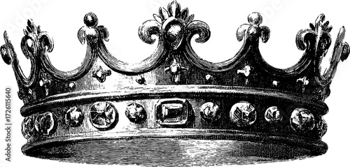 Vintage royal crown sketch design for prints and posters