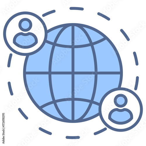 Global Interactions Blue Icon