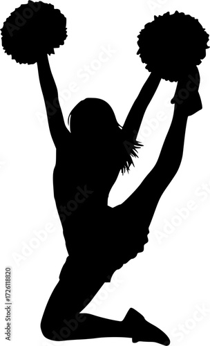 Cheerleader silhouette, Cheerleader Cut Files, Cheer , Cheer Girls Silhouette Bundle, Cheerleader silhouettes, Cheerleader girl vector 