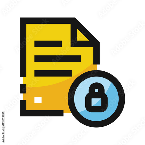 Yellow document icon with a blue lock symbol