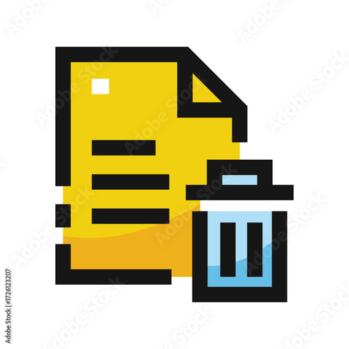 Yellow document icon with trash can