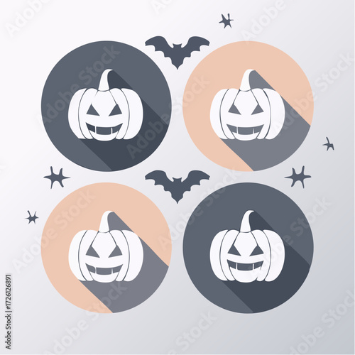 Spooky Halloween pumpkins with bats graphic design for holiday celebrations and spooky decorations