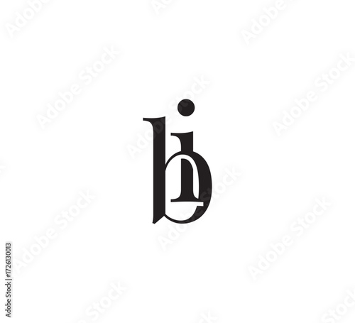 Elegant Serif Monogram Logo with Overlapping Initial Letters – Vintage and Modern Branding Design bi