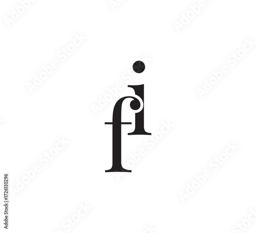 Elegant Serif Monogram Logo with Overlapping Initial Letters – Vintage and Modern Branding Design fi