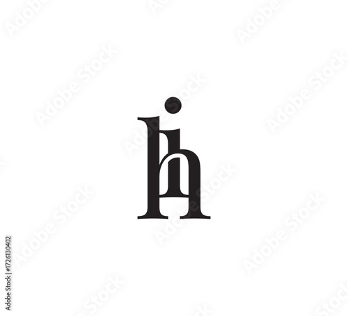 Elegant Serif Monogram Logo with Overlapping Initial Letters – Vintage and Modern Branding Design hi