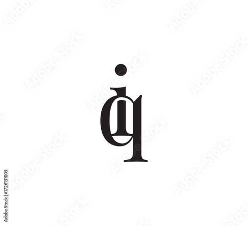 Elegant Serif Monogram Logo with Overlapping Initial Letters – Vintage and Modern Branding Design qi