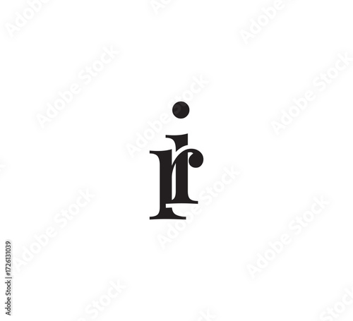 Elegant Serif Monogram Logo with Overlapping Initial Letters – Vintage and Modern Branding Design ri