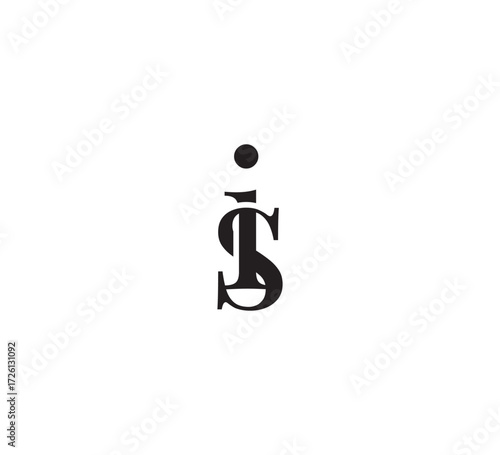 Elegant Serif Monogram Logo with Overlapping Initial Letters – Vintage and Modern Branding Design si is