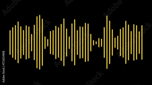 Wallpaper Mural Yellow Sound Waveform Graphic on Black Background Abstract Audio Visualization image photo Torontodigital.ca