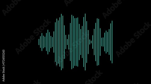 Wallpaper Mural Cyan sound wave visualization on a black background abstract digital audio waveform equalizer music Torontodigital.ca