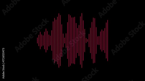 Wallpaper Mural Red sound wave visualization on a black background abstract digital audio waveform equalizer music Torontodigital.ca