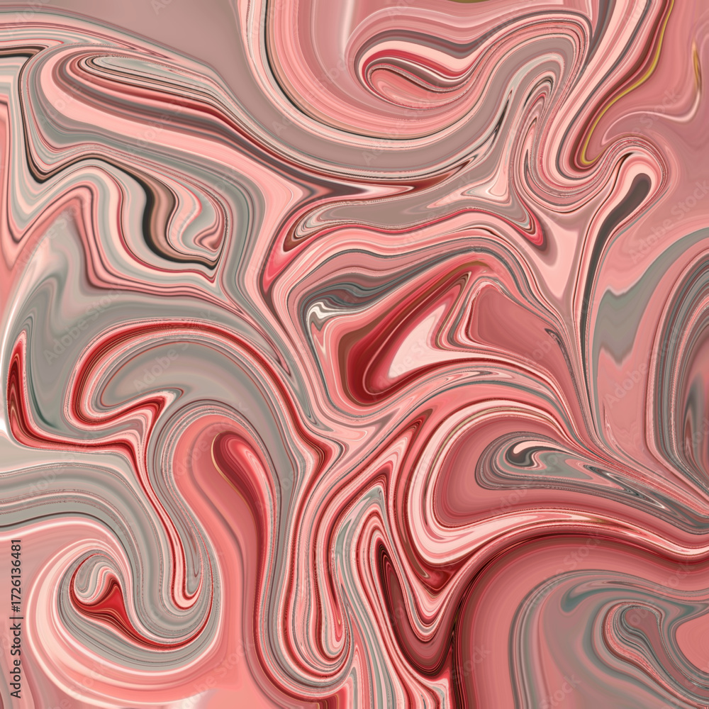Fototapeta premium Vivid abstract swirl in pink tones, fluid marble texture with modern artistic energy, ideal for creative backgrounds and fashion prints. Golden keywords: abstract, swirl, marble, texture, modern.