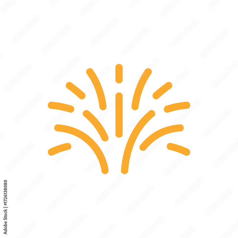 Fototapeta premium Illustration of abstract sunburst icon in yellow color against a white background