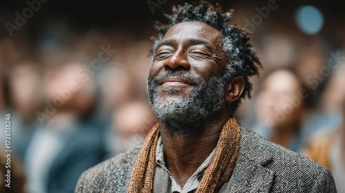 Man with joyful expression