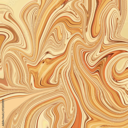 Abstract marble swirl art in warm golden tones with fluid lines and organic textures. Great for modern art, backgrounds, and decorative design.