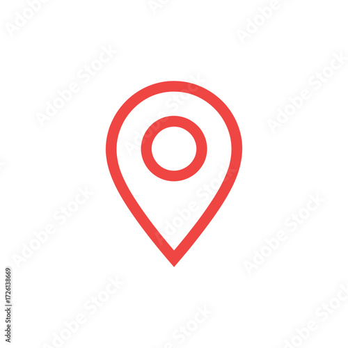 Free Download Red location pin icon with white background used for maps and navigation - GFXLoad