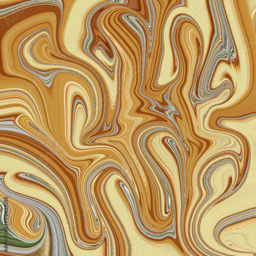 Abstract marble swirl design with beige, golden, fluid, texture, and organic flow. Elegant artwork for modern creative use and backgrounds.
