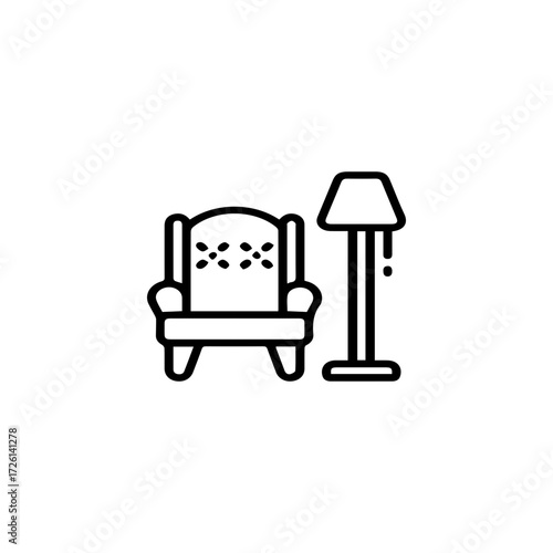 Armchair and Floor Lamp Icon