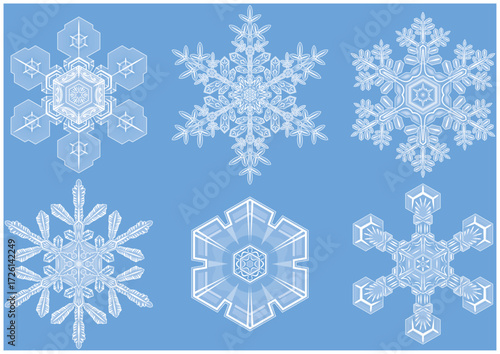 雪の結晶のバリエーションセット